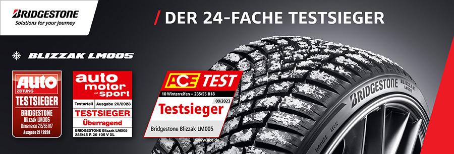Meine Reifen Bridgestone Blizzak LM005 24-facher Testsieger