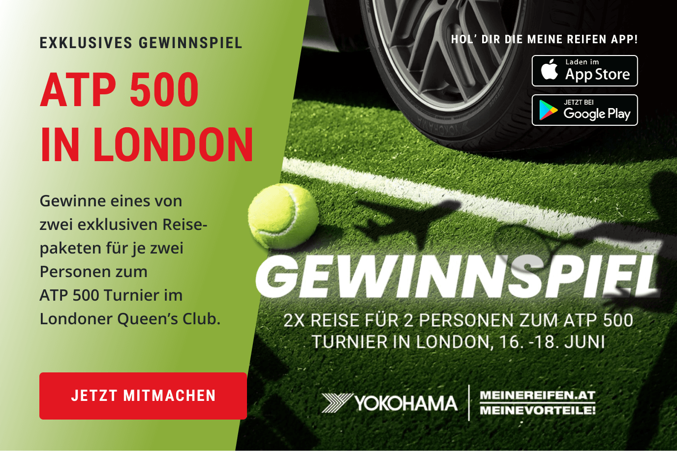 Banner zum Thema ATP 500 Turnier Gewinnspiel