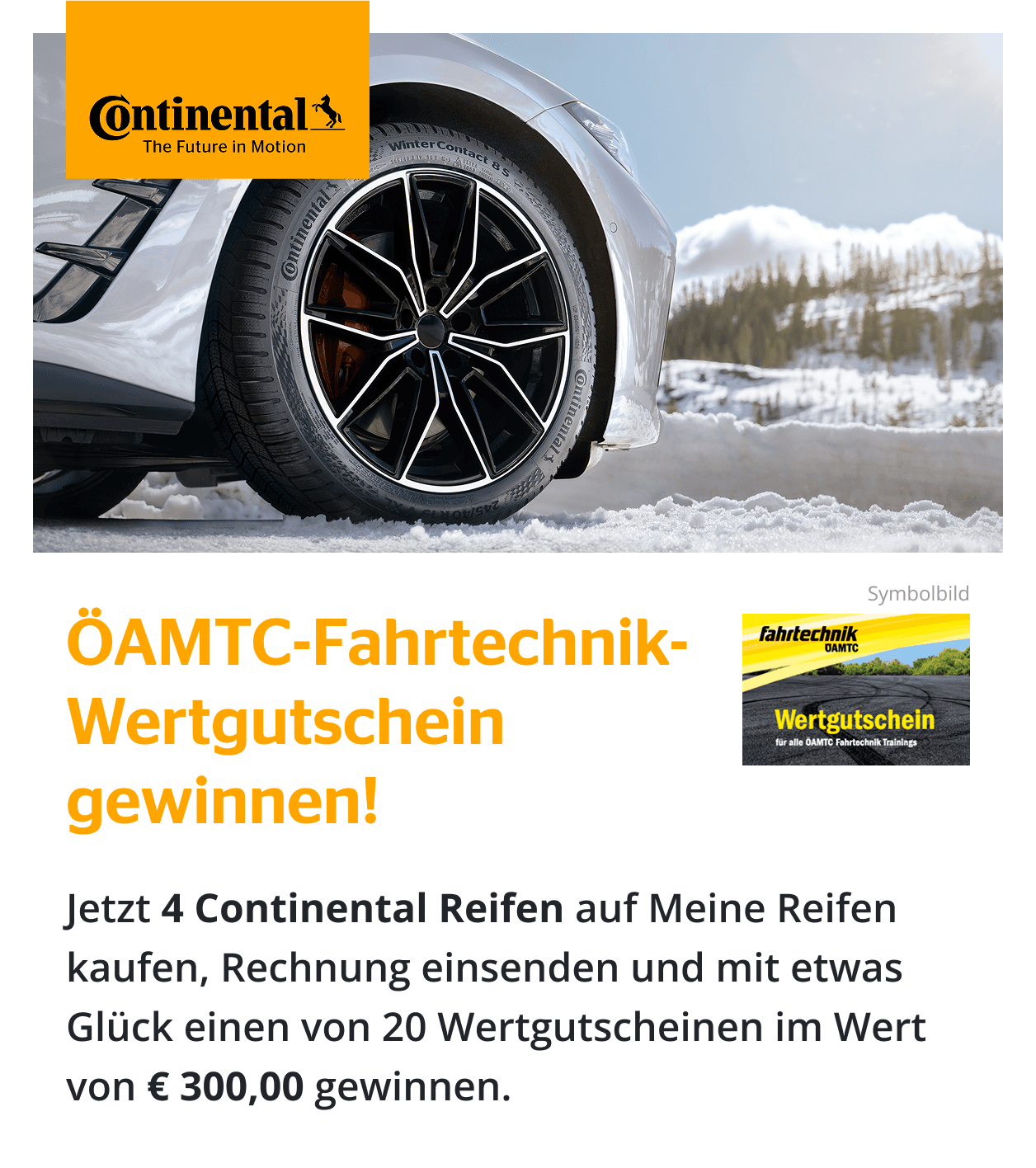 Continental x ÖAMTC Gewinnspiel Continental x ÖAMTC Gewinnspiel